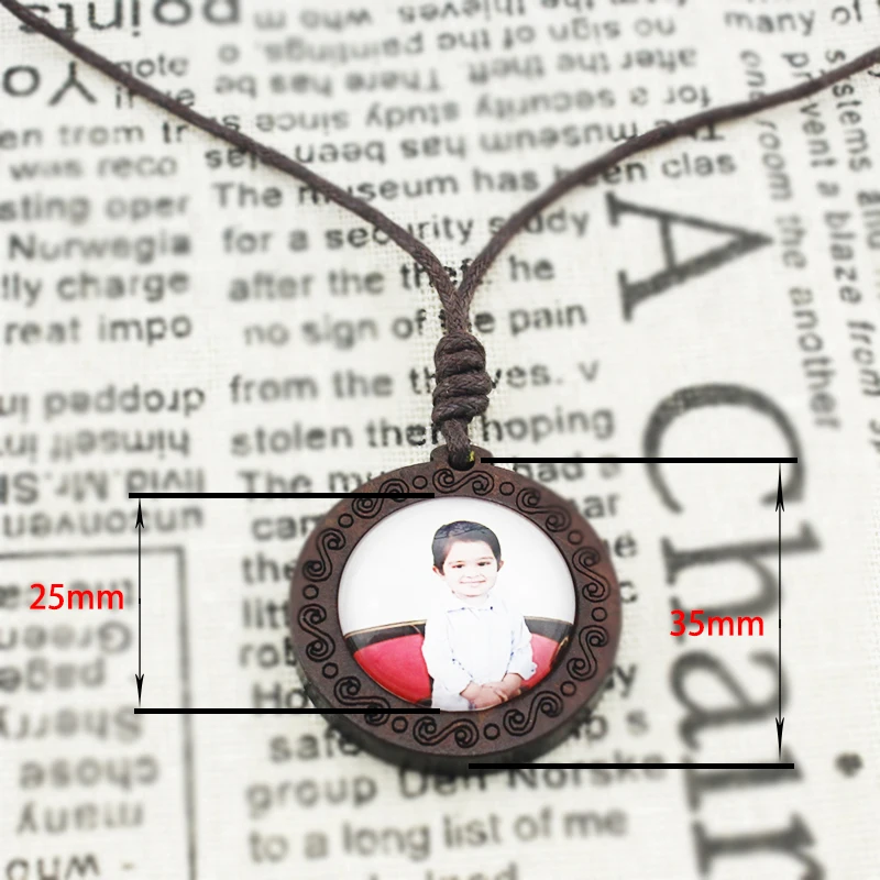 JWEIJIAO Dinosaur Tyrannosaurus Pattern Gothic Necklace Rope Chains Wooden Round Pendant Jewelry Boys Party Accessories NS297 01
