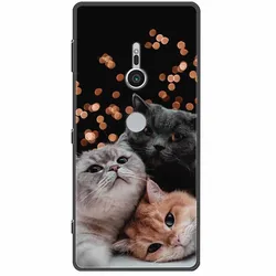Chic Abstract Design Shockproof Black Silicone Case for Sony XZ1 Compact (1)