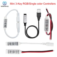 DC5V-24V 3Key Mini LED RGB Controller Single color Dimmer Driver For RGB 5050/3528/2835/5730/5630/3014 SMD LED Strip Light