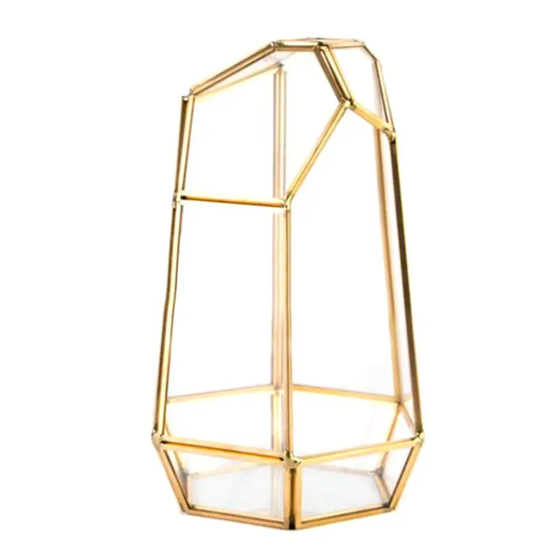 

Vintage Decorative Jewelry box Brass Glass Terrarium Container Desktop Planter for Succulent Fern Moss Air Plants Holder Miniatu