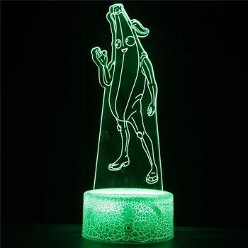 

3D Night Light Banana Man Say Hi Cartoon Figure Nite Lamp Colorful Bedside Kids Gift