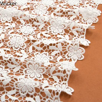 

Embroidery Water Soluble Lace Fabric 125 Cm Wide Hollow Flower Mesh Fabric Wedding Dress Home Textile Decoration Fabric Supply