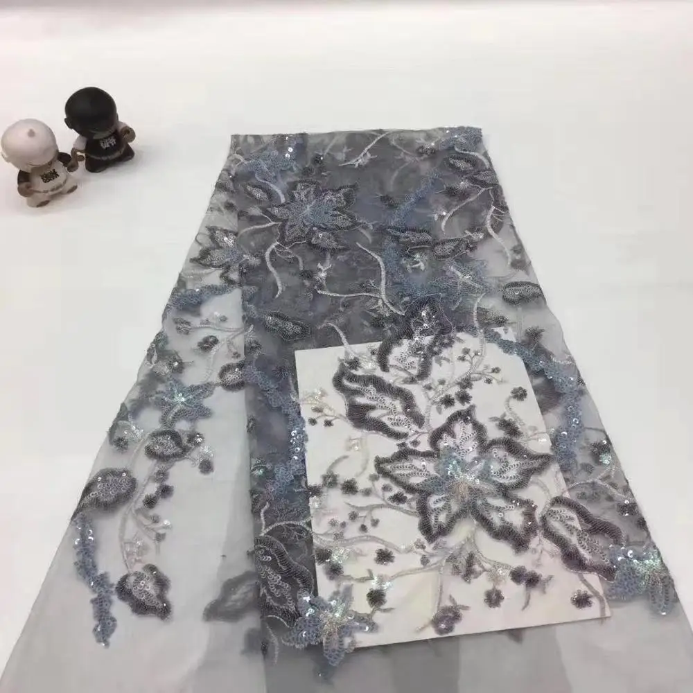 

5yards/bag Mixed color embroidery sequins fashion fabric 3 colors can be used in wedding dress design XX513#