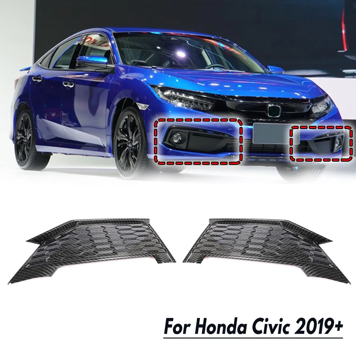 Для Honda Для Civic автомобиля Передние противотуманные фары крышка отделка ABS углеродного волокна стиль для Honda-Civic+ новые декоративные части