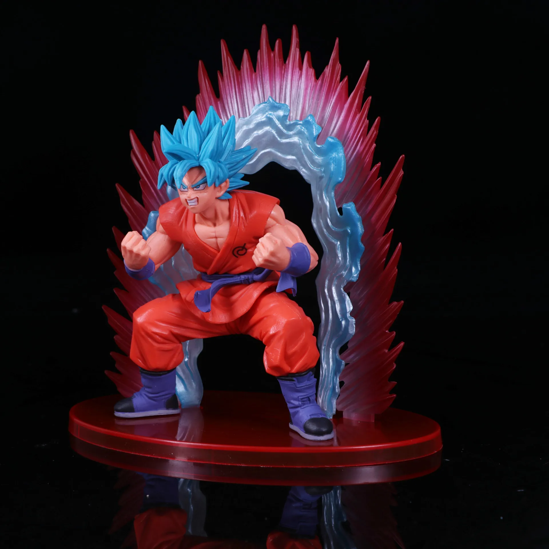 

Wansheng Anime qlz Super God Technology Blue-Haired Goku King Punch PVC Ornaments 66