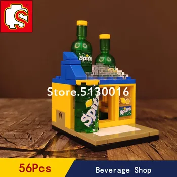 

In Stock Sembo Mini Street View Series Casual Beverage Shop Boys And Girls Assembly Roy Gift Model Building Blocks 56PCS 601016