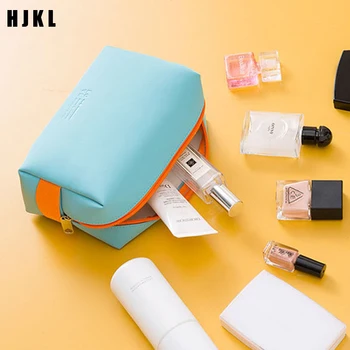 

HJKL2020 Women Travel Cosmetic Bag Waterproof Pu Cute Candy Colors Woman Makeup Bags Portable Toiletry Storage Bag Organizer Box