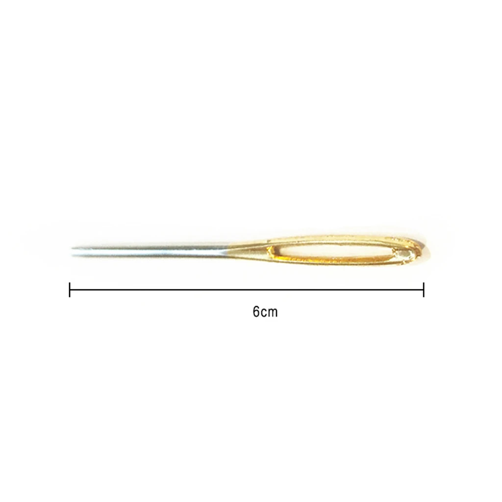 Big Eye Needles Blunt Gold 6cm 7cm Long Large Hole NOT Sharp Sewing Kniting Embroidery Tool Hand DIY Needlework, 2 Pieces