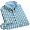 Men Shirt Long Sleeve Regular Fit Men Plaid Shirt Striped Shirts Men Dress Oxford Camisa Social 5XL 6XL Large Sizes Streetwear ► Photo 1/6