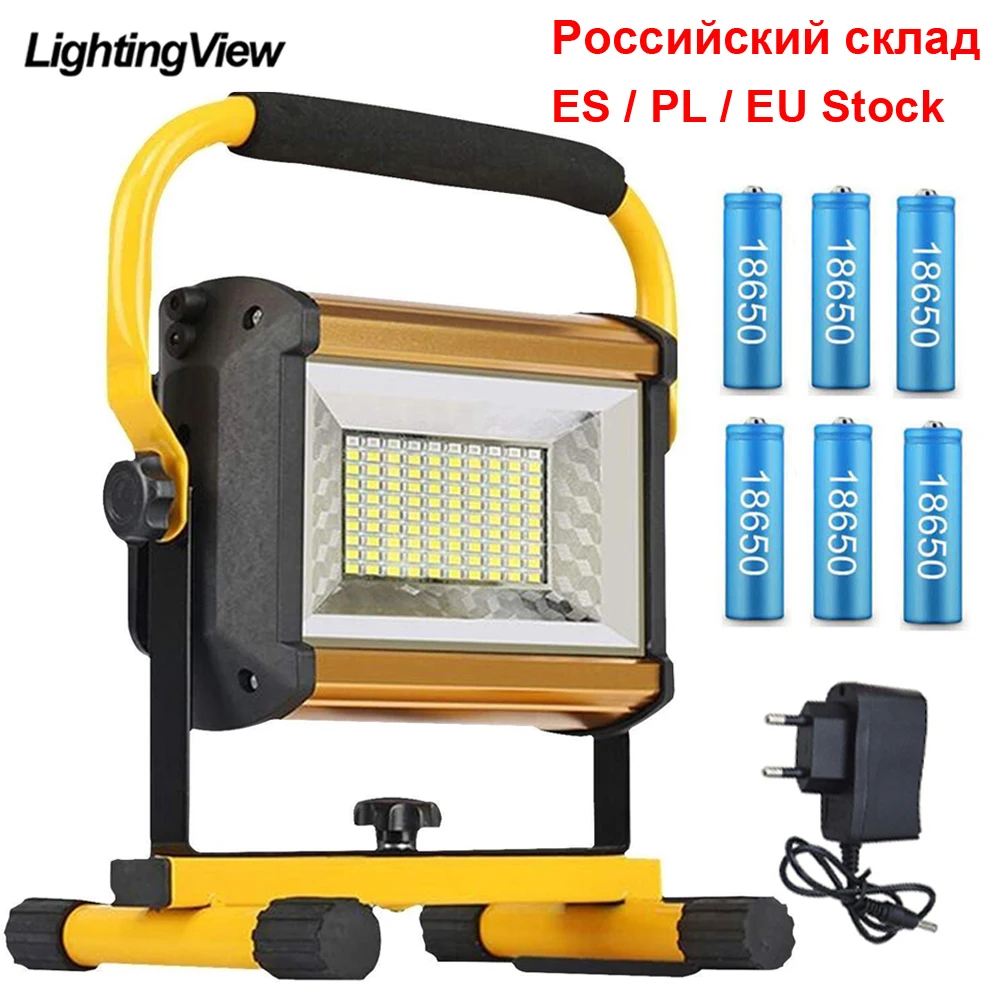 100w Waterproof Light Outdoor Reflector Led External Projector Rgb Spotlight Searchlight Rechargeable By 6*18650 Battery - Floodlights AliExpress