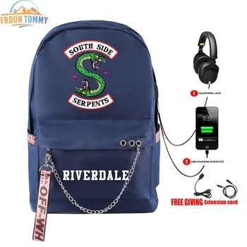 

Riverdale printing Fashion backpack multifunction USB charging Travel bag for teenagers Boys Girls School Bags Student Backpack