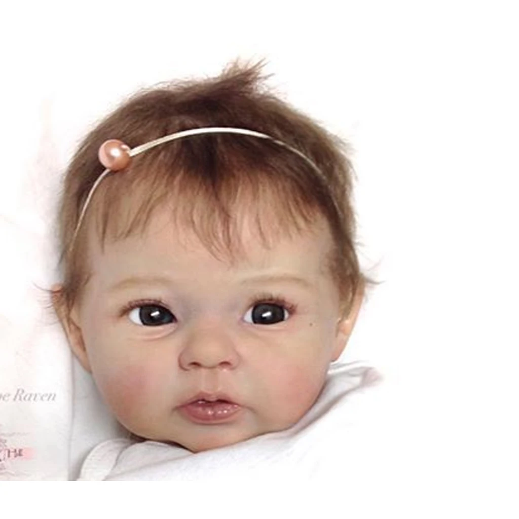 Unpainted Reborn Doll Kits( Head,Limbs) Soft Vinyl Full Silicone Newborn Baby Doll Kit Model DIY Art, 22 Inch Awake Toddlers