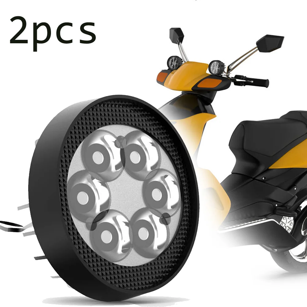 

Dust-proof Motorcycle Headlight Replacement Parts 2Pcs White Front Lamp