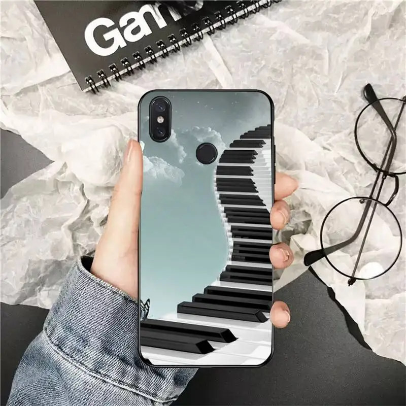 xiaomi leather case handle YNDFCNB Music piano keyboard Soft Phone Case Capa for Xiaomi Redmi 5 5Plus 6 6A 4X 7 7A 8 8A 9 Note 5 5A 6 7 8 8Pro 8T 9 best flip cover for xiaomi Cases For Xiaomi