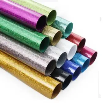 

30cmx100cm Beautiful Color Glitter Heat Transfer Vinyl Film Heat Press Cutting Plotter Iron On HTV Film