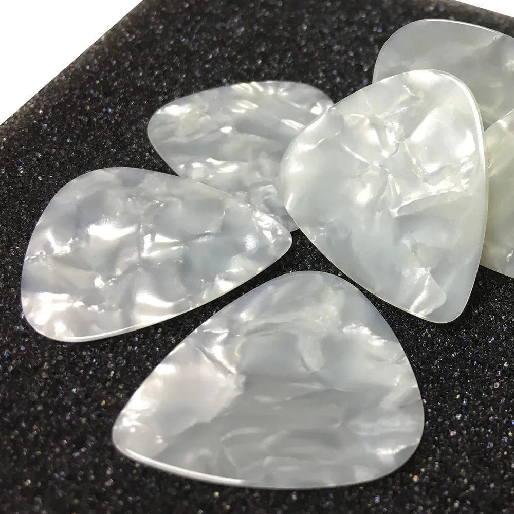 Lots of 500pcs White Pearl Celluloid Guitar Picks Plectrums 0.46mm / 0.71mm / 0.96mm 1.5mm