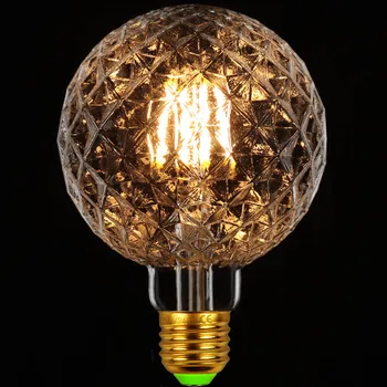 

TIANFAN LED Vintage Decorative Light Bulb Filament Bulb G95 Crystal Amber Tinted Glass Bulb 4Watts 220/240V