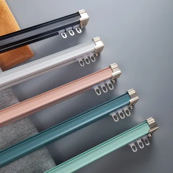 

2020 New Morandi Series Single and Double Curtain Straight Tracks Popular Colorful Curtail Rails Customized Size