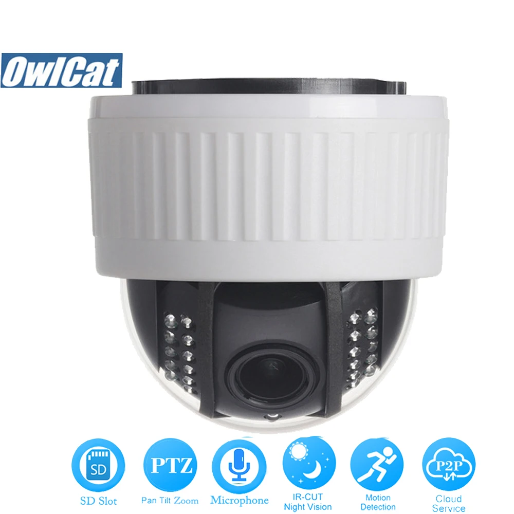 Купольная IP камера OwlCat HD 2 Мп 5 МП PTZ Wi Fi кратный зум объектив 7 13 мм аудио/микрофон