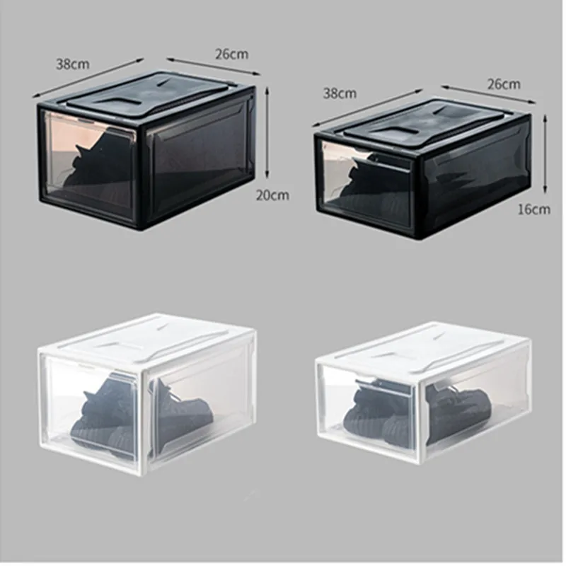 Складная магнитная пластиковая коробка для хранения обуви прозрачная открытая сторона пыленепроницаемый влагостойкий контейнер для хранения обуви Органайзер
