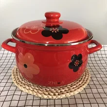 Японский фарфор Эмаль маленький цветок утолщение суп горшок кастрюля Индукционная газовая плита молочная лапша кастрюля