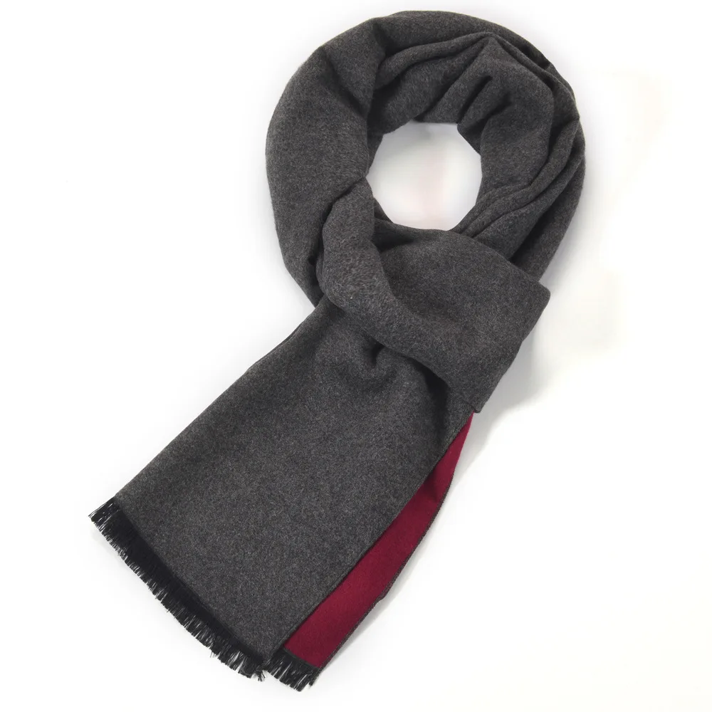 Autumn and winter new men's scarves to keep warm European and American business casual young people double-sided color matching
