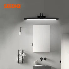 Lámpara de pared de espejo de baño impermeable 12W 55CM AC 90-260v, accesorios de iluminación Led de tocador, lámpara de pared Vintage negro plateado