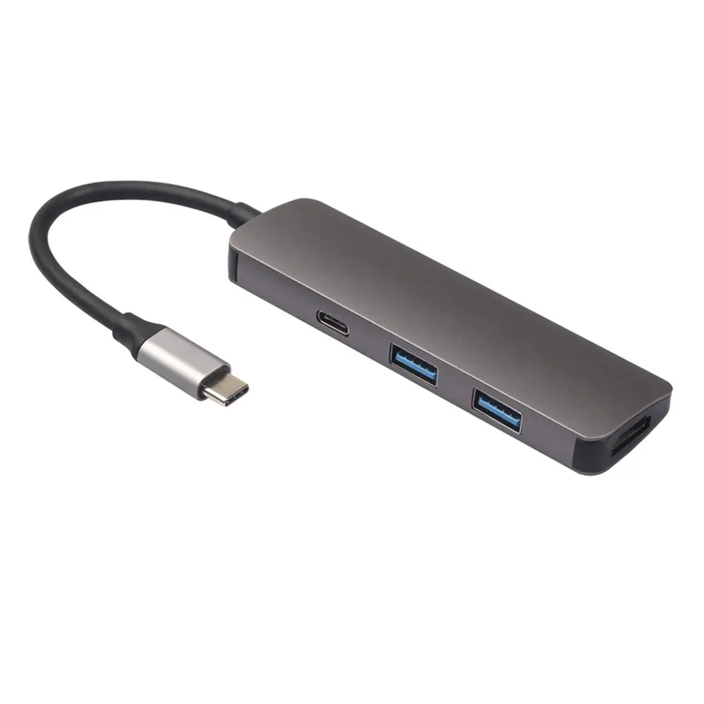 Конвертер адаптер Usb 4 в 1 концентратор 3 0 Hdmi K Тип C с быстрой зарядкой Pd подключен