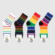 Радужные полосатые носки осень зима женские хлопковые носки модные повседневные модные персонализированные мягкие удобные спортивные дышащие