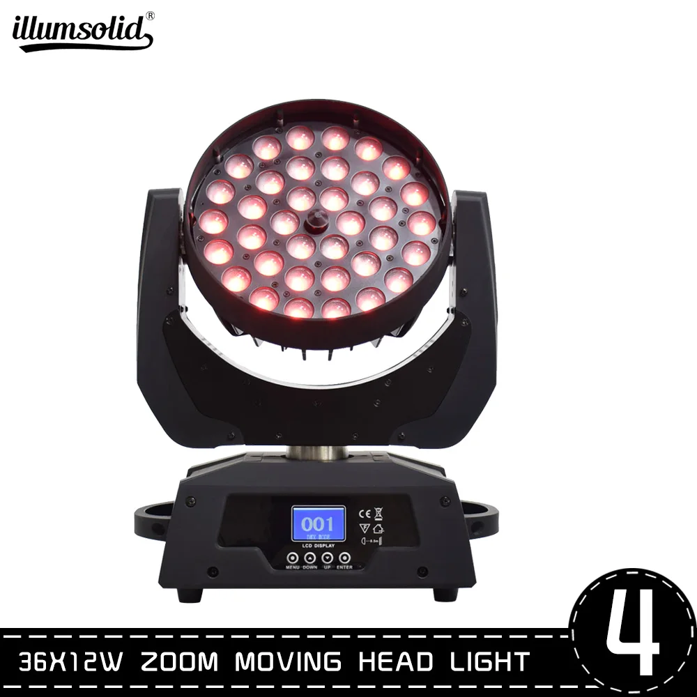 

36 x 12W RGBW LED Moving Head Light 4in1 Spot DMX512 Stage Light For Dj Disco Club Party 4pcs/lot