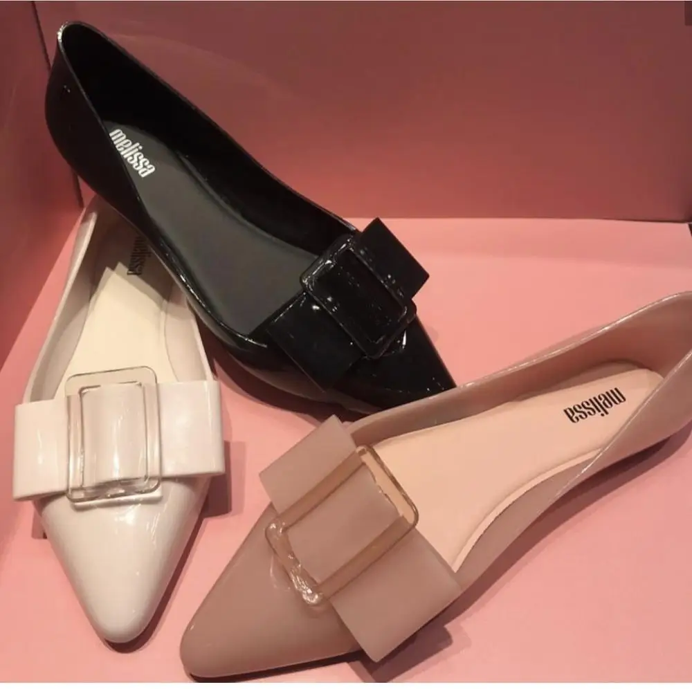Женские повседневные сандалии Melissa желейные туфли с бантом остроносые для