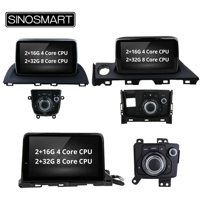 $US $224.25  SINOSMART 4 Core/8 Core CPU 2G Android 8.1 Car GPS Navigation for Mazda 3 Axela 2014-2019/Mazda 6 A