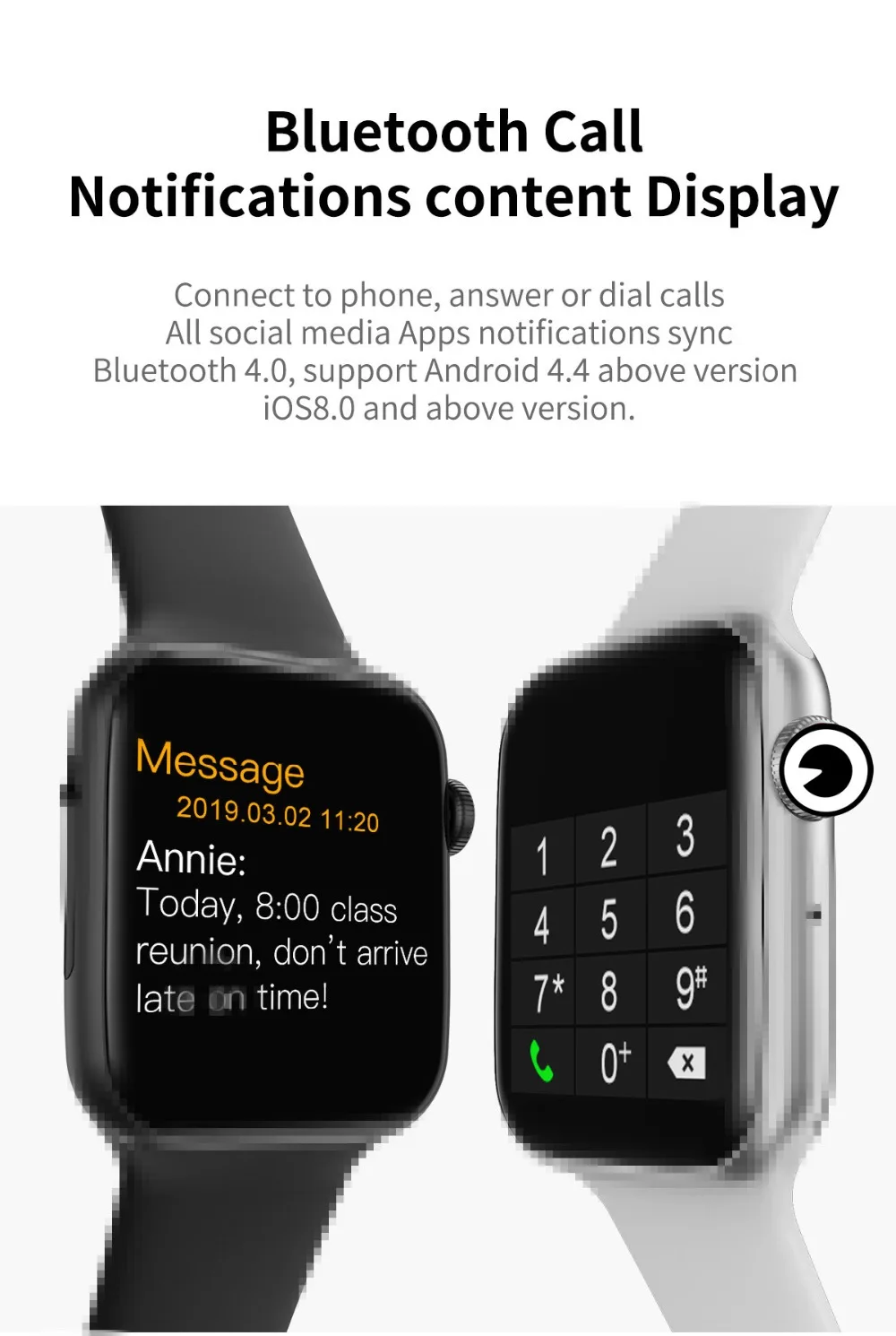 10 шт. W34 Bluetooth Смарт-часы ЭКГ монитор сердечного ритма iwo 8 lite умные часы для Android iPhone xiaomi band PK iwo 8 10