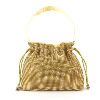 

Women Drawstring Bucket Handbag Evening Party Bridal Clutch Prom Wedding Purse 2020 Ladies Wedding Elegant Glitter Handbags