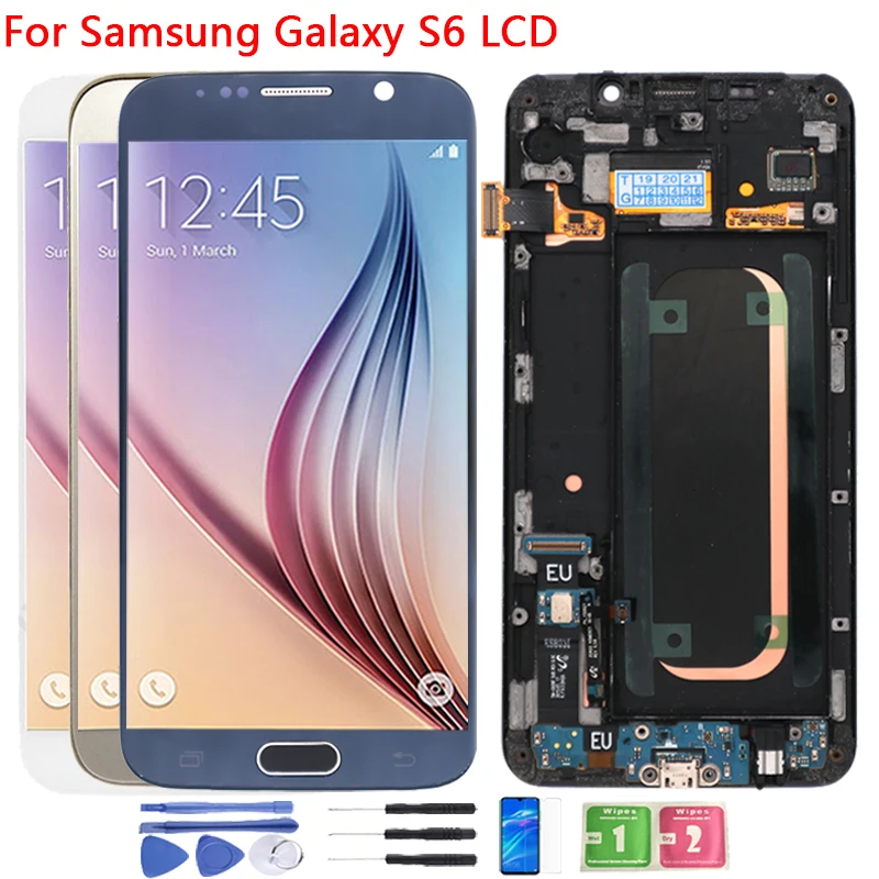 

Original G920F LCD For Samsung Galaxy S6 LCD Screen Frame Display Replacement For Galaxy S6 Display G920 G920F LCD Screen Repair