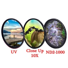 KnightX UV CPL ND 가변 편광판 카메라 렌즈 필터 49mm 52mm 55mm 58mm 62mm 67mm 77mm d3300 d5300 700d 400d 1200d
