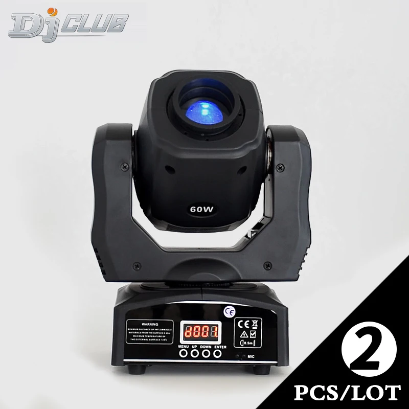 

Dj Lighting Effect Mini Led Spot Moving Head Light 60W Led Moving Heads Lights 2Pieces/Lot