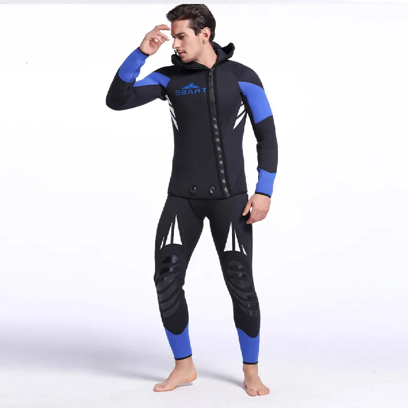 SBART 5MM Thickened Neoperne Wetsuit Long Sleeved Two Piece Thickened 5MM Neoperne Jellyfish Swimming Jellyfish Diving Wetsuit