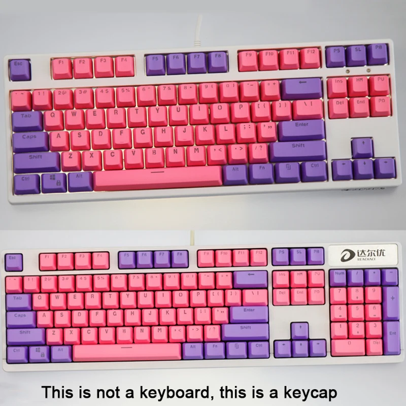 104/87 ключ PBT двойная цветная подсветка GK61 механическая клавиатура Keycap для ANNE Ikbc Cherry MX механическая клавиатура