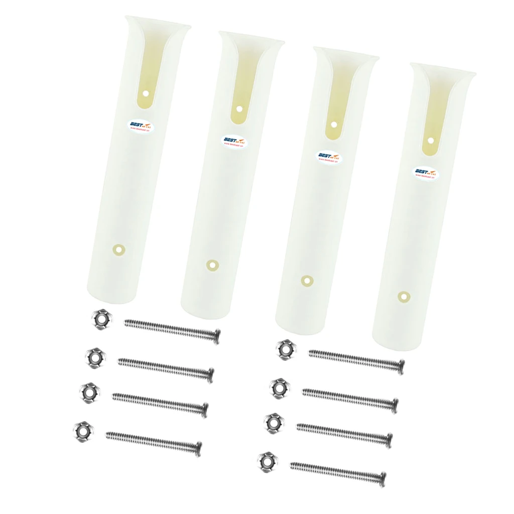 4 Poles Fishing Rod Holder for Boat Ship Yacht Canvas, White