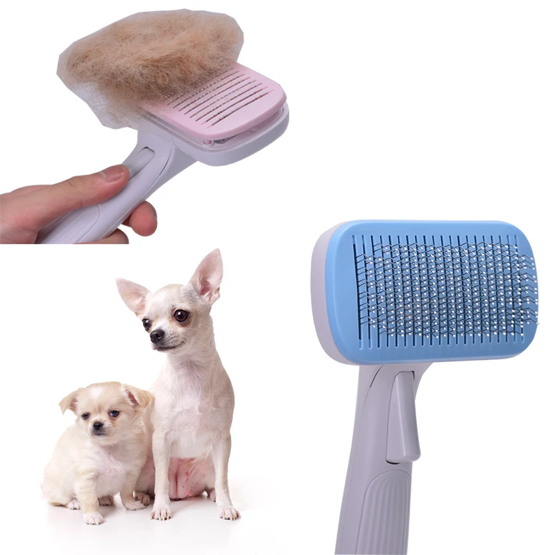 

New Arrival ABS Small Pet Comb Automatic Cat Puppy Hair Grooming Small Dog Pet Comb