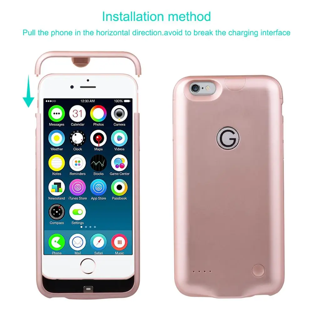 Чехол для аккумулятора для i Phone 6 6s 2500mah power Bank Charing чехол Три Цвета Гладкая поверхность для i Phone 6 6s чехол для зарядного устройства