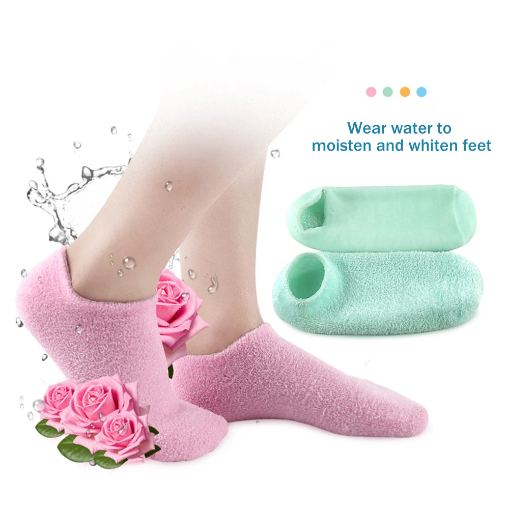1Pair Foot Care Spa Moisturizing Gel Socks Exfoliating Dry Cracked Soft Skin Sock Pedicure Hard Heel Skin Protector Repairing