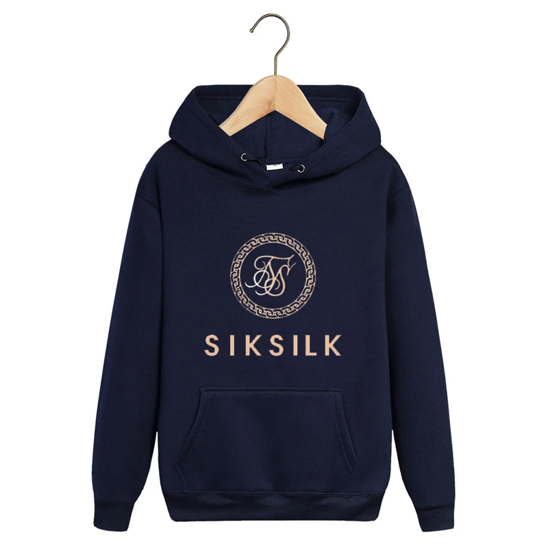 Sik silk Мужская Толстовка для бодибилдинга, мужская повседневная спортивная толстовка с капюшоном и надписью в стиле хип-хоп, уличная одежда, мужские толстовки, весенние толстовки - Цвет: navy