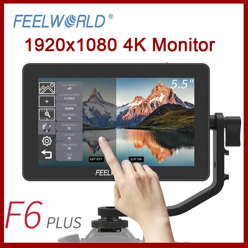 FEELWORLD F6 PLUS Monitor 5.5 Inch 1920x1080 4K Video Touch Screen for Canon Nikon Camera on Camera DSLR Field Monitor IPS FHD