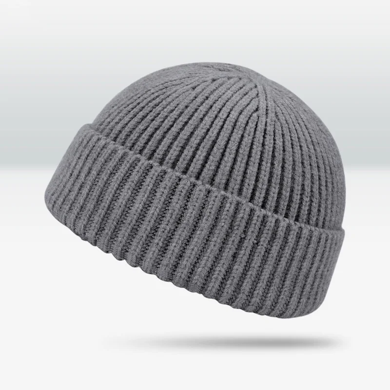Мешковатая Ретро Лыжная Рыбацкая Docker Beanie мешковатая шапка унисекс зимний ребристый трикотажный с манжетами короткая Дыня однотонная бейсболка с черепом - Цвет: Color    8