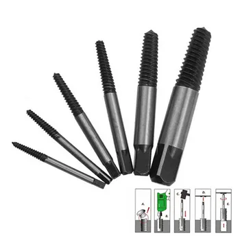 

6 Pcs Set CVS Damaged Broken Screw Extractor Drill Bolt Stud Bits Remover Tools
