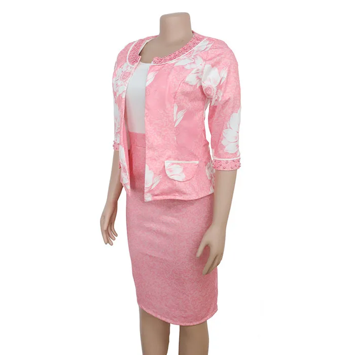 Plus size African women's printed dresses match coat Beautiful evening party dresses for lady African femme dresses