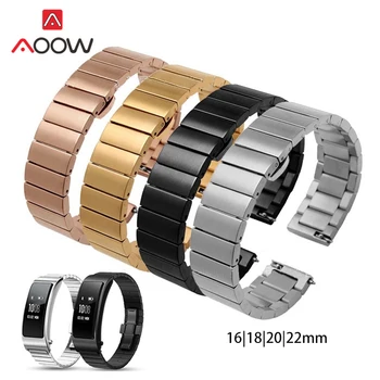 

16mm 18mm 20mm 22mm Stainless Steel Strap for Samsung Galaxy Watch Active2 Huawei B3 B5 Bracelet Deployment Clasp Metal Band