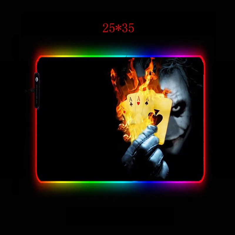 XGZ Joker большой USB проводной RGB коврик для мыши Диммируемый светодиодный игровой коврик для геймера коврик для мыши настольная клавиатура Коврик Для Мыши Компьютерный ноутбук